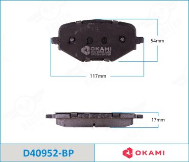 Колодки Okami D40952-BP купить,NaN