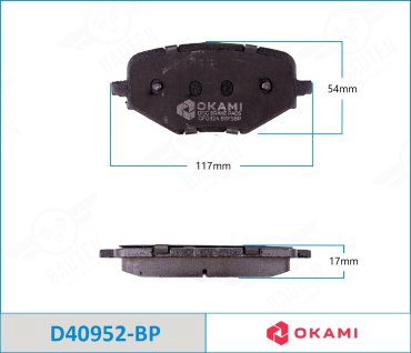 Колодки Okami D40952-BP купить,NaN