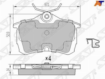 Колодки SAT задние ST43022SEAE01 4 шт купить,NaN