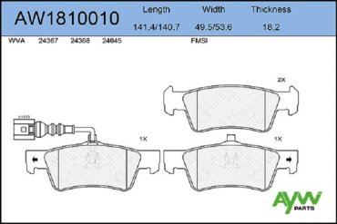 Колодки Aywiparts задние AW1810010 купить,NaN