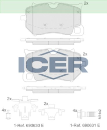 Колодки ICER 182440 купить,NaN