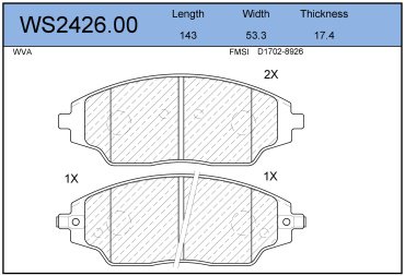 Колодки Jeenice передние WS2426.00 купить,NaN