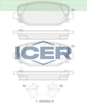 Колодки ICER 182489 купить,NaN
