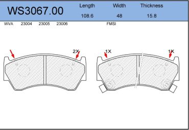Колодки Jeenice передние WS3067.00 купить,NaN
