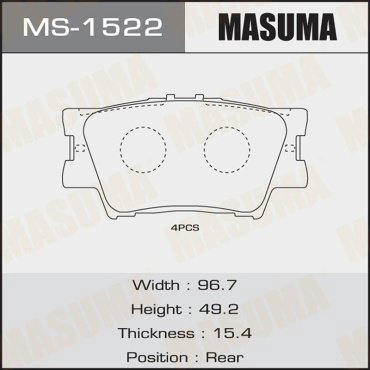 Колодки MASUMA задние MS-1522 купить,NaN