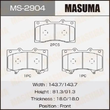 Колодки MASUMA передние MS-2904 купить,NaN
