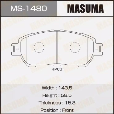 Колодки MASUMA передние MS-1480 купить,NaN