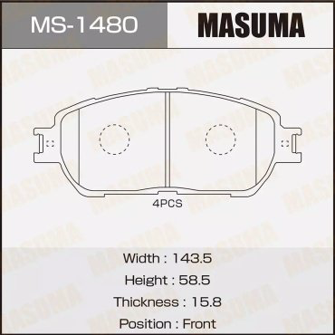 Колодки MASUMA передние MS-1480 купить,NaN