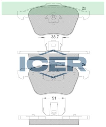 Колодки ICER передние 181551 4 шт купить,NaN