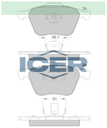 Колодки ICER передние 181551 4 шт купить,NaN