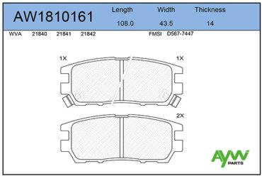 Колодки Aywiparts задние AW1810161 4 шт купить,NaN