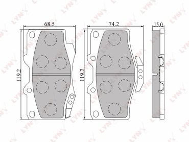 Колодки LYNXauto передние BD7501 4 шт купить,NaN