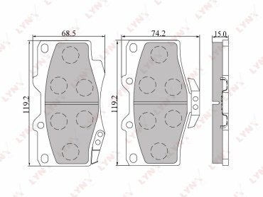 Колодки LYNXauto передние BD7501 4 шт купить,NaN