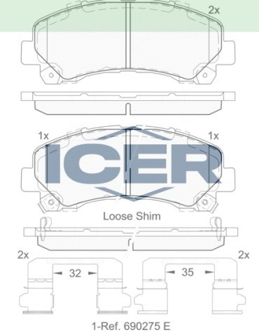 Колодки ICER передние 182082 купить,NaN