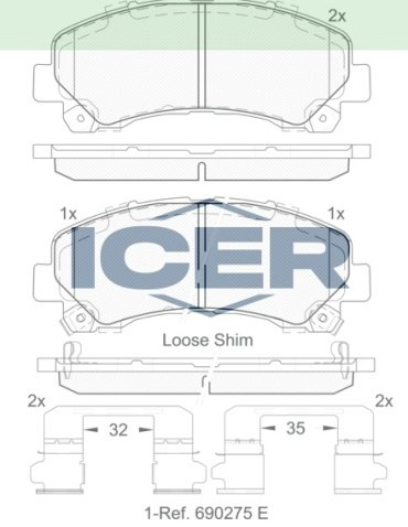 Колодки ICER передние 182082 купить,NaN
