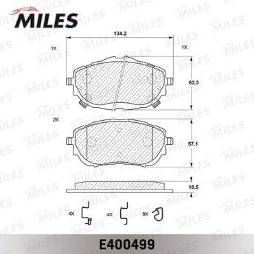 Колодки MILES передние E400499 купить,NaN