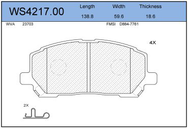 Колодки Jeenice передние WS4217.00 купить,NaN