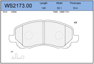 Колодки Jeenice передние WS2173.00 купить,NaN