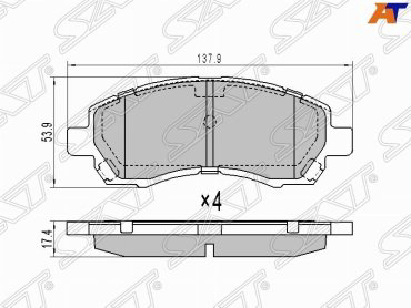Колодки SAT передние ST26296AC011 4 шт купить,NaN