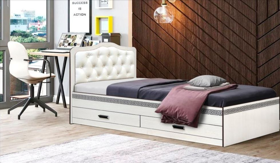 Кровать Elegant Вера 80х190см с матрасом бодяга светлая