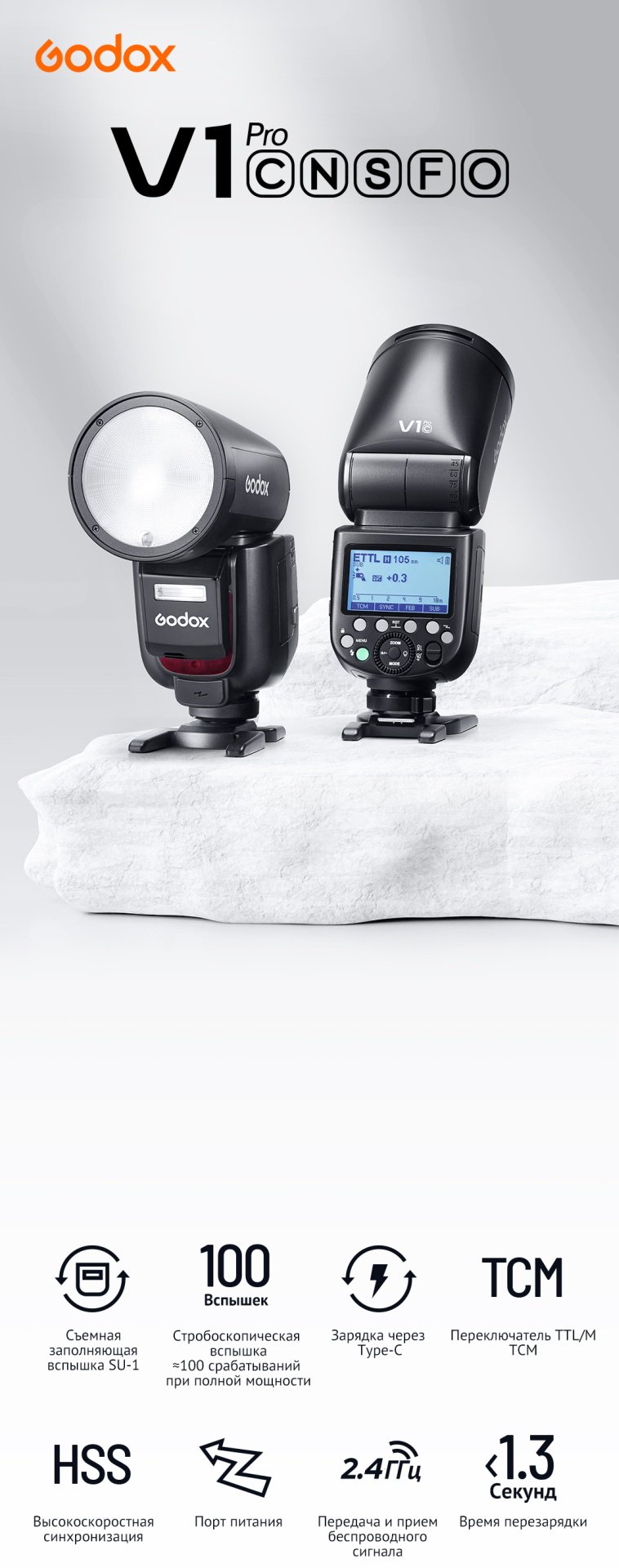 Фотовспышка Godox V1 Pro S купить,NaN