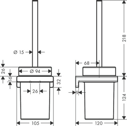 HansGrohe 41752990, металл, стекло