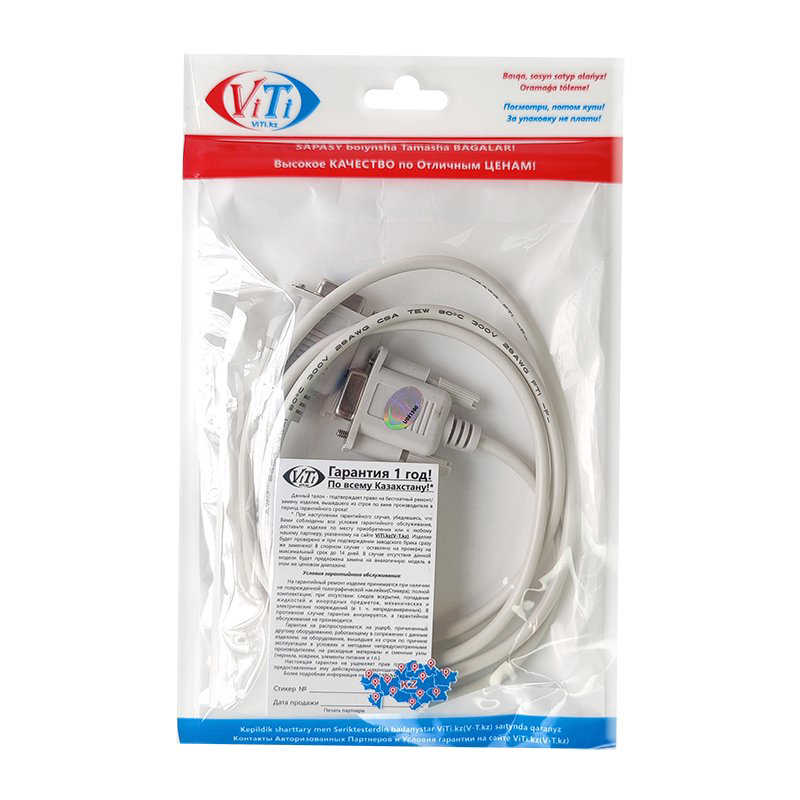 Кабель ViTi COM DB9 1.3м белый купить,1687