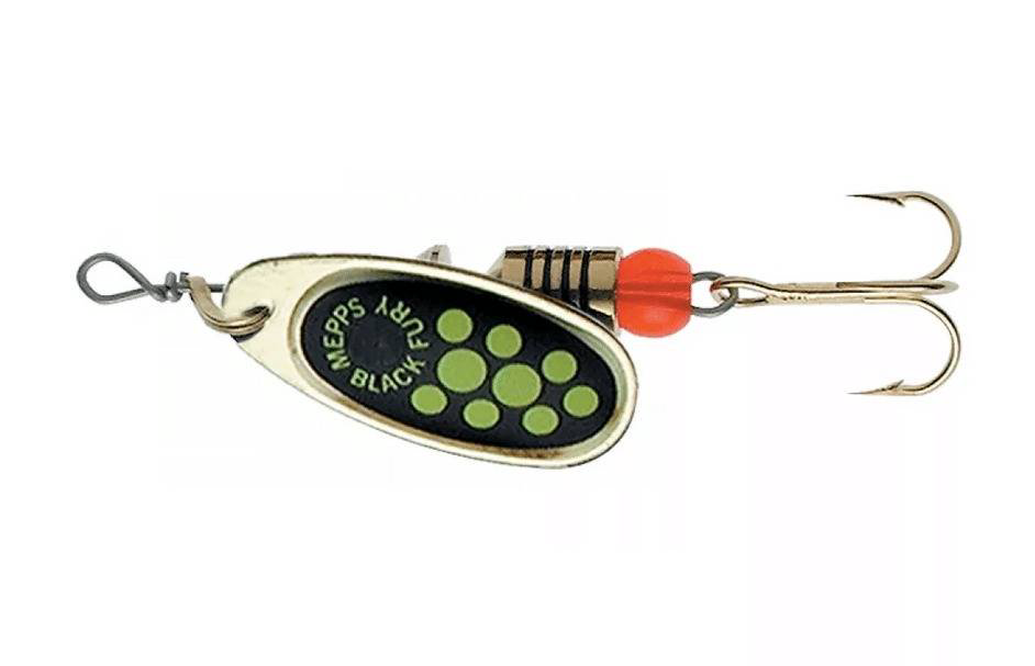 Блесна Mepps COMET BLACK FURY Silver/Black/Green dots №1 3,5г купить,NaN
