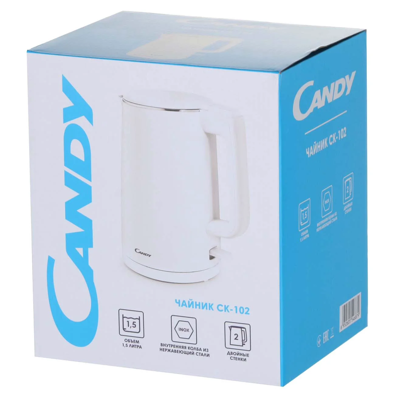 Электрочайник Candy CK-102 белый купить,0