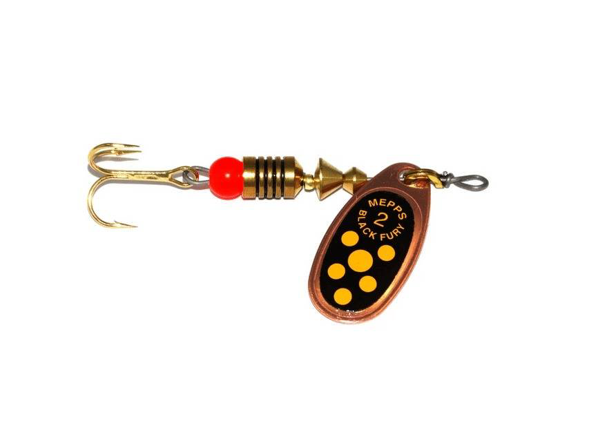 Блесна Mepps COMET BLACK FURY Copper/Black/Yellow dots №2 4,5г купить,NaN