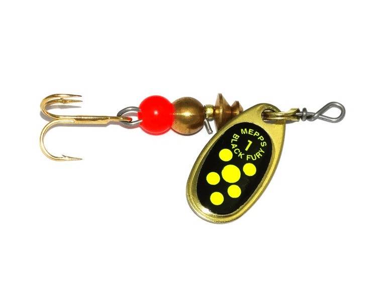 Блесна Mepps COMET BLACK FURY Gold/Black/Green dots №1 3,5г купить,NaN