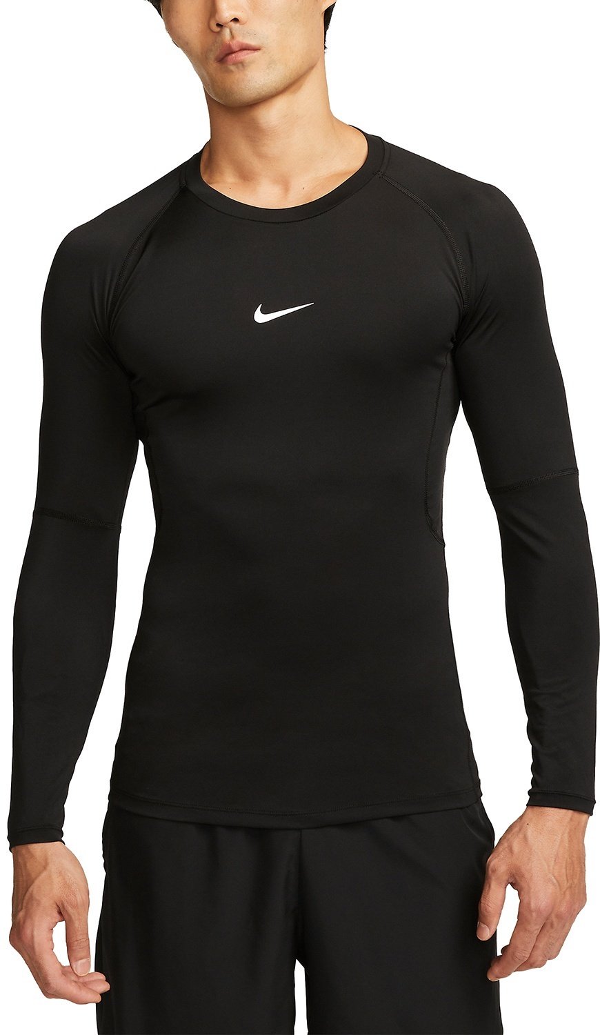 Лонгслив Nike однотонный черный купить,NaN