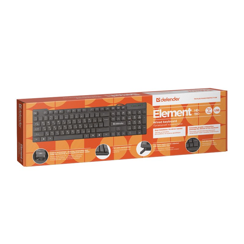Клавиатура Defender Element HB-190 RU черная - ForteMarket Клавиатура Defender Element HB-190 RU черная купить,0