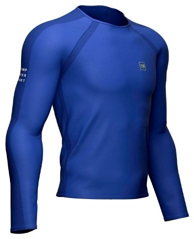 Лонгслив Compressport синий купить,NaN