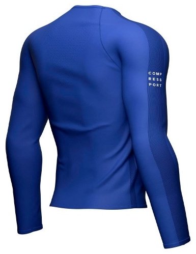 Лонгслив Compressport синий купить,NaN