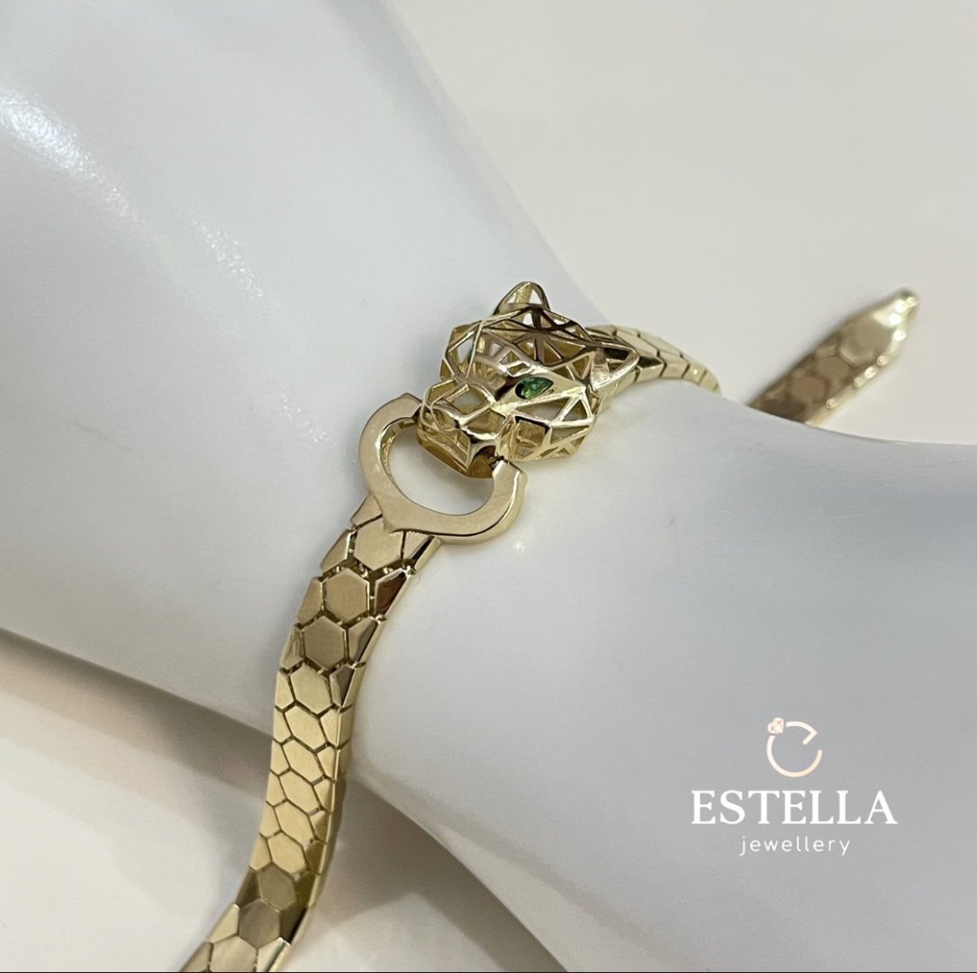 Браслет Estella браслеты желтое золото италия длина 19 см, вес 9.23 г золото, плетение тигровый глаз купить,688700