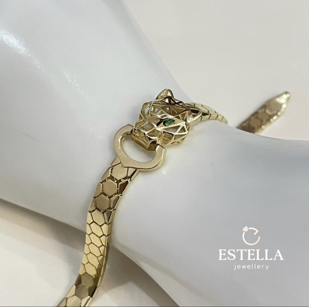 Браслет Estella браслеты желтое золото италия длина 19 см, вес 9.23 г золото, плетение тигровый глаз купить,688700