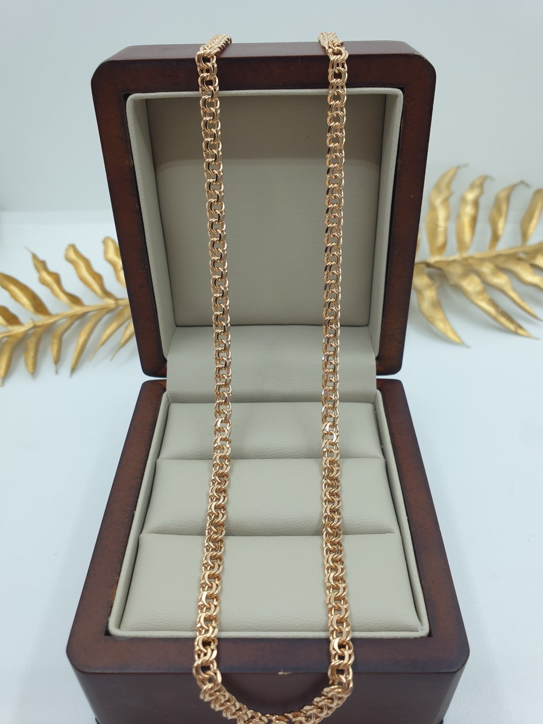 Цепь Dinara Gold 586056 длина 55 см, вес 14.75 г золото, плетение бисмарк купить,NaN
