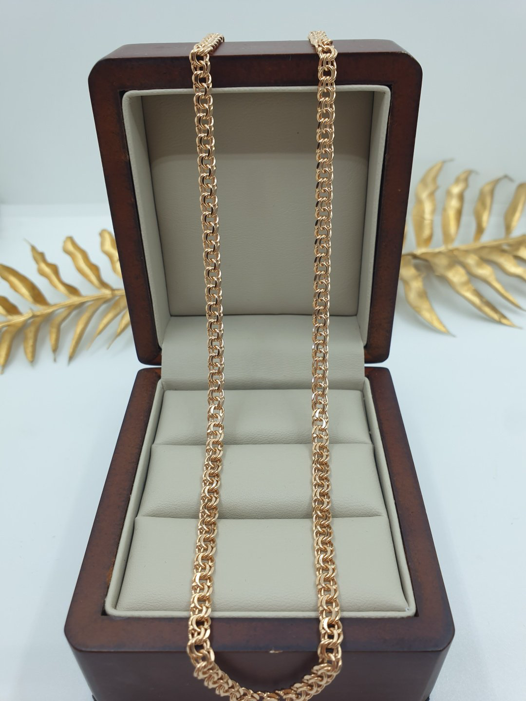 Цепь Dinara Gold 586056 длина 55 см, вес 14.75 г золото, плетение бисмарк купить,NaN
