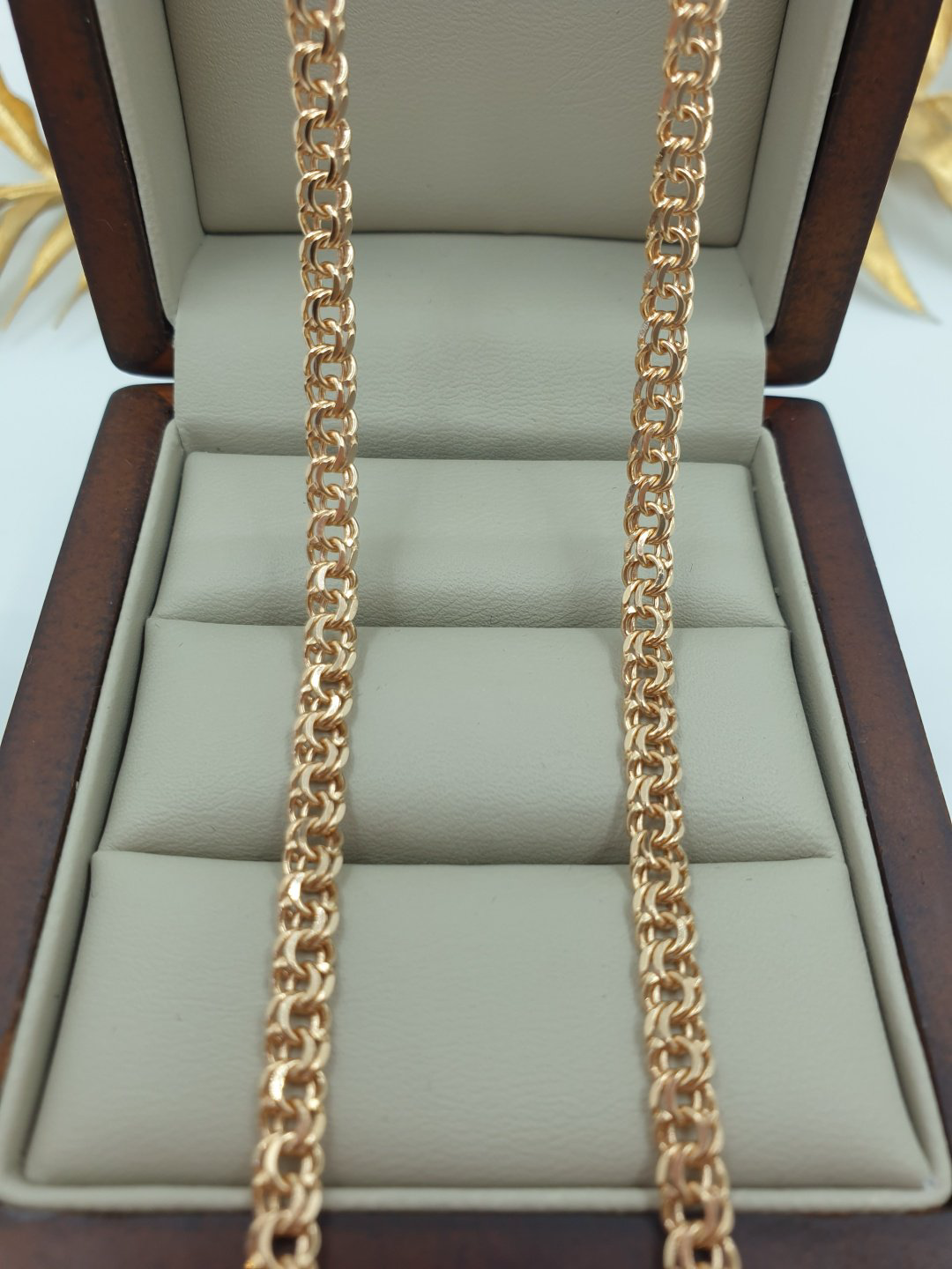 Цепь Dinara Gold 586056 длина 55 см, вес 14.75 г золото, плетение бисмарк купить,NaN
