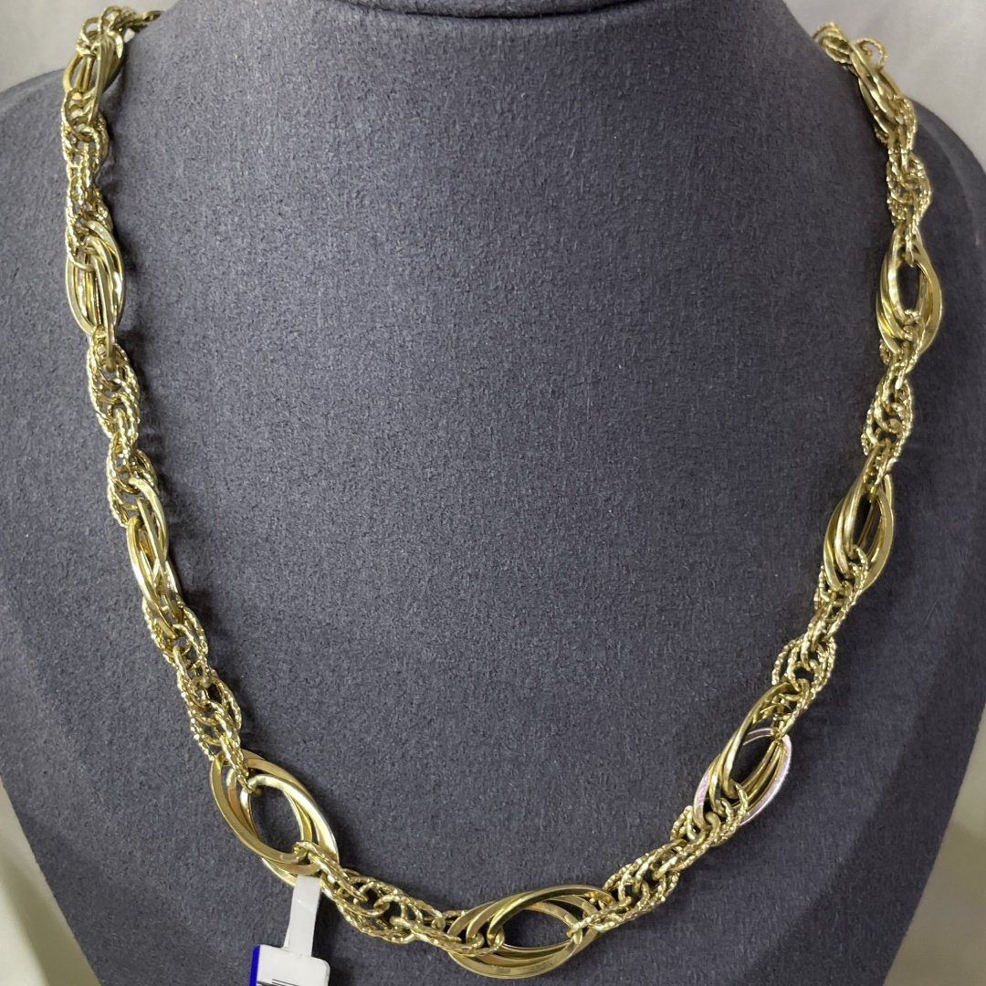 Цепь Gold JK 599456 длина 55 см, вес 15.95 г золото, плетение кордовое купить,NaN