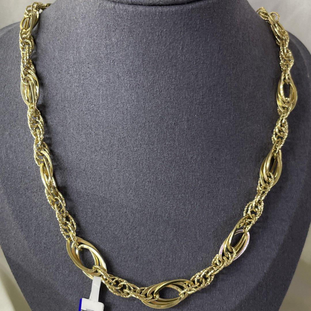 Цепь Gold JK 599456 длина 55 см, вес 15.95 г золото, плетение кордовое купить,NaN