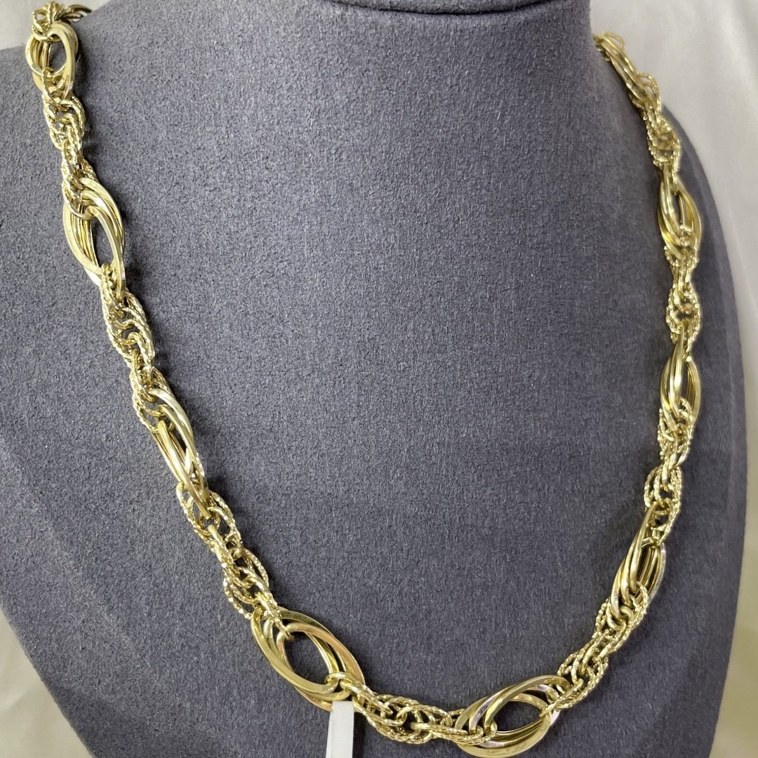 Цепь Gold JK 599456 длина 55 см, вес 15.95 г золото, плетение кордовое купить,NaN