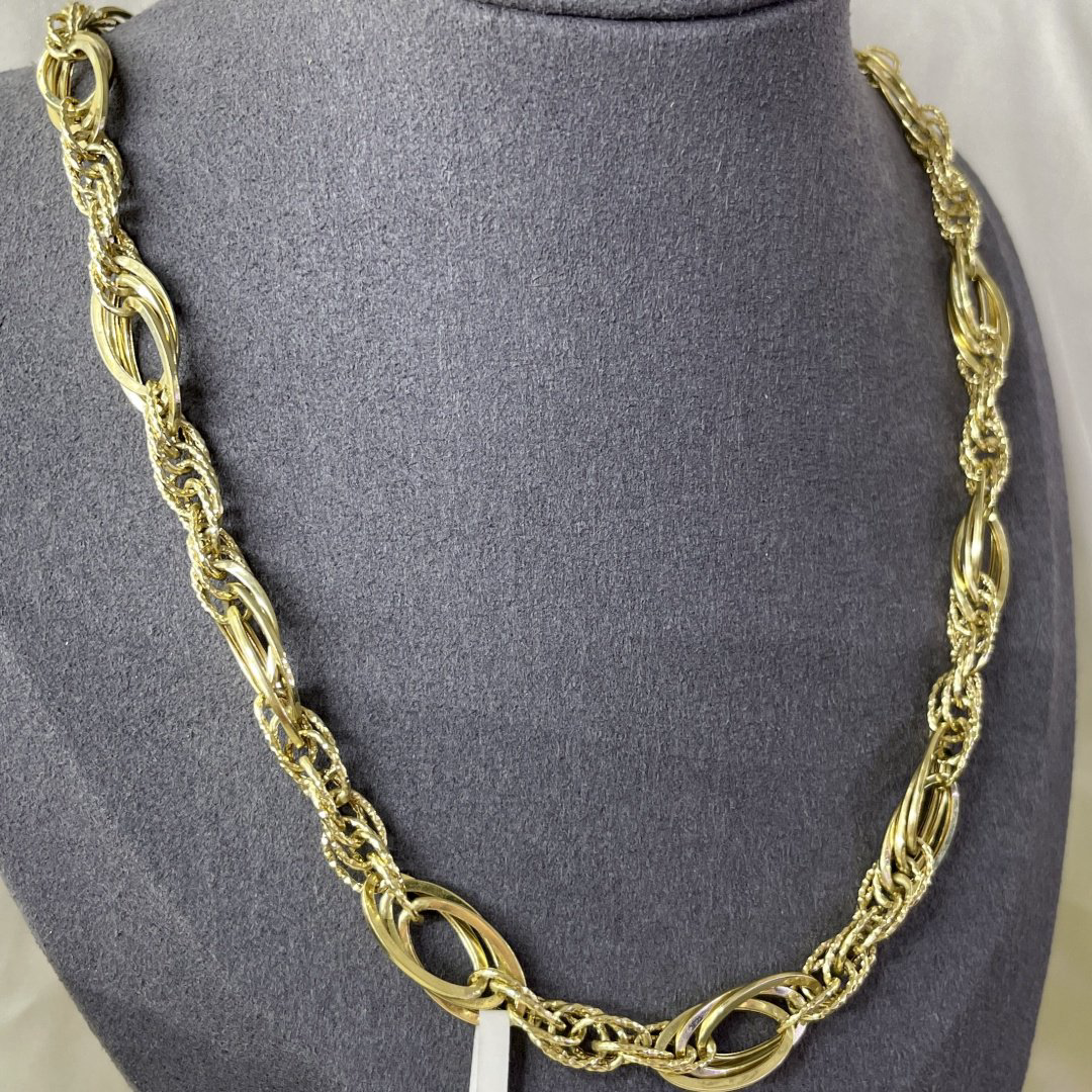 Цепь Gold JK 599456 длина 55 см, вес 15.95 г золото, плетение кордовое купить,NaN