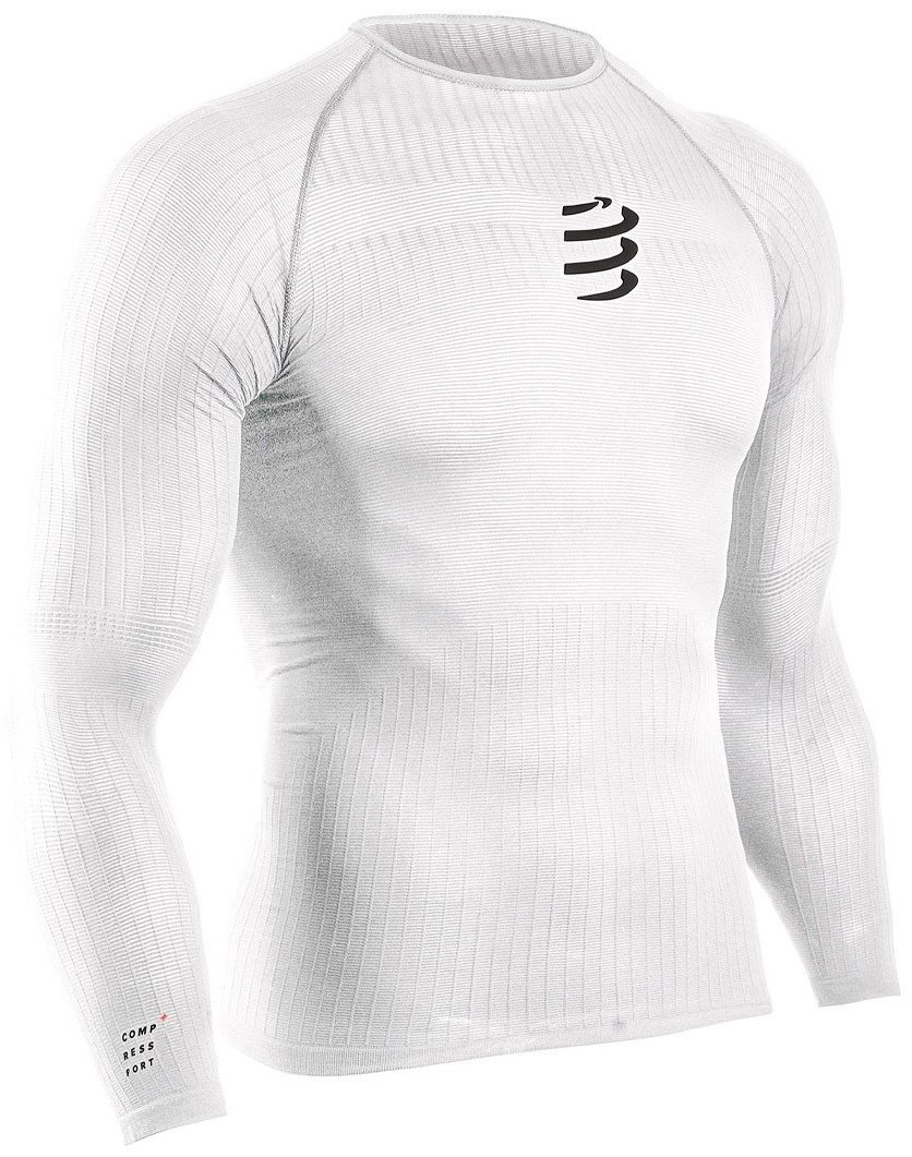 Лонгслив Compressport белый купить,NaN