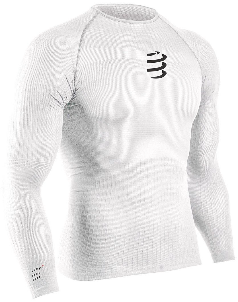 Лонгслив Compressport белый купить,NaN