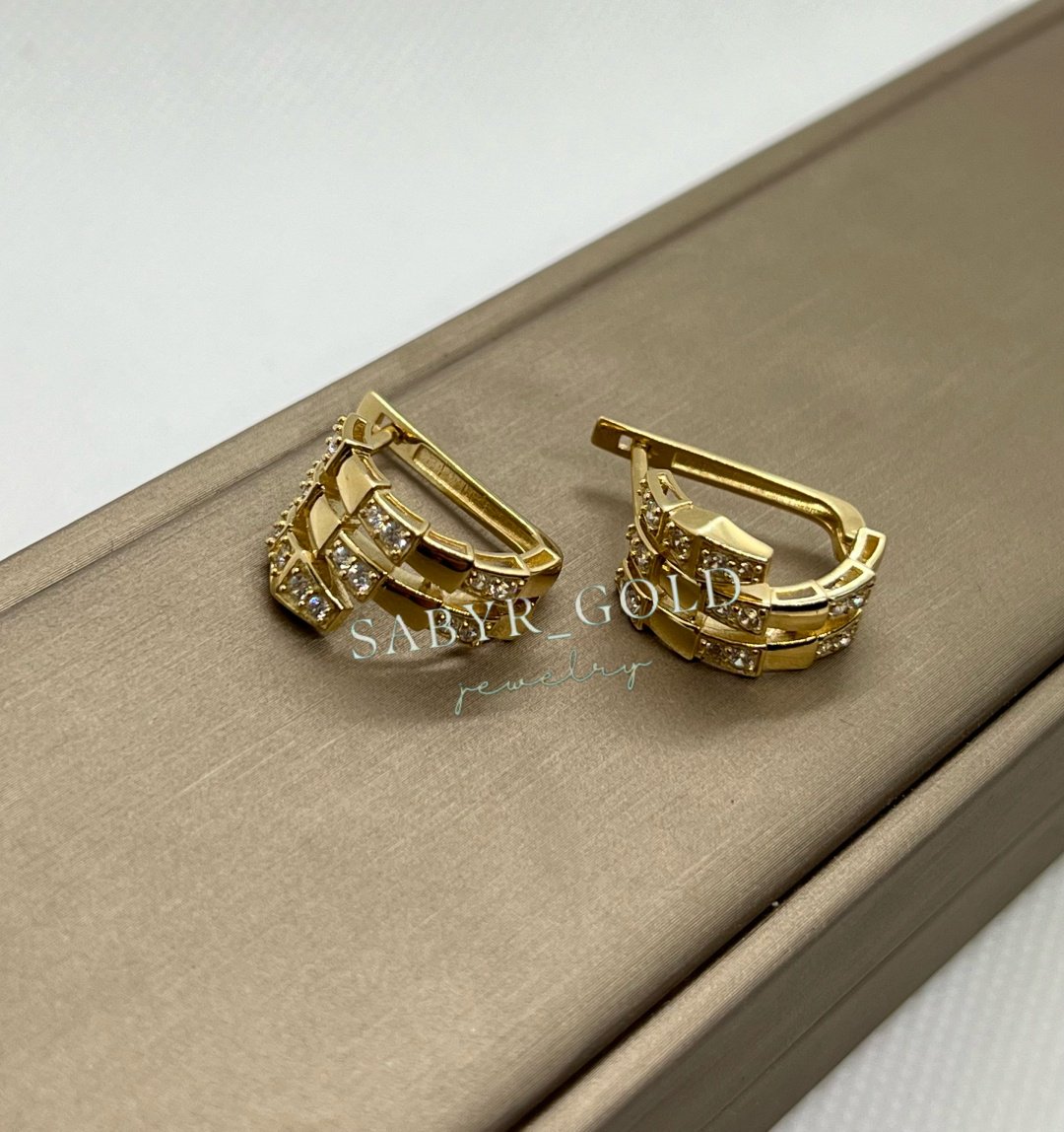 Серьги Italian Gold Б0532 вес 6.28 г золото, фианит купить,NaN