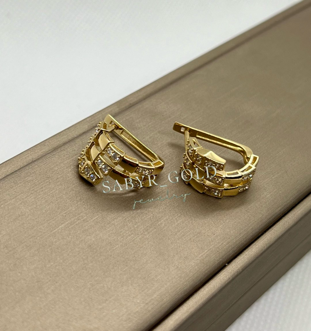 Серьги Italian Gold Б0532 вес 6.28 г золото, фианит купить,NaN