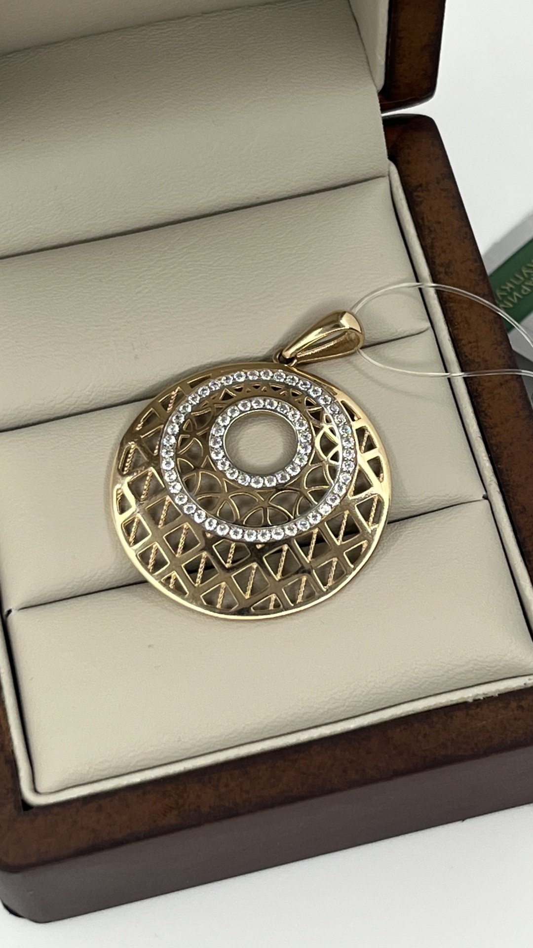 Подвеска Diamond Красное золото подвеска вес 4.15 г золото, фианит купить,NaN