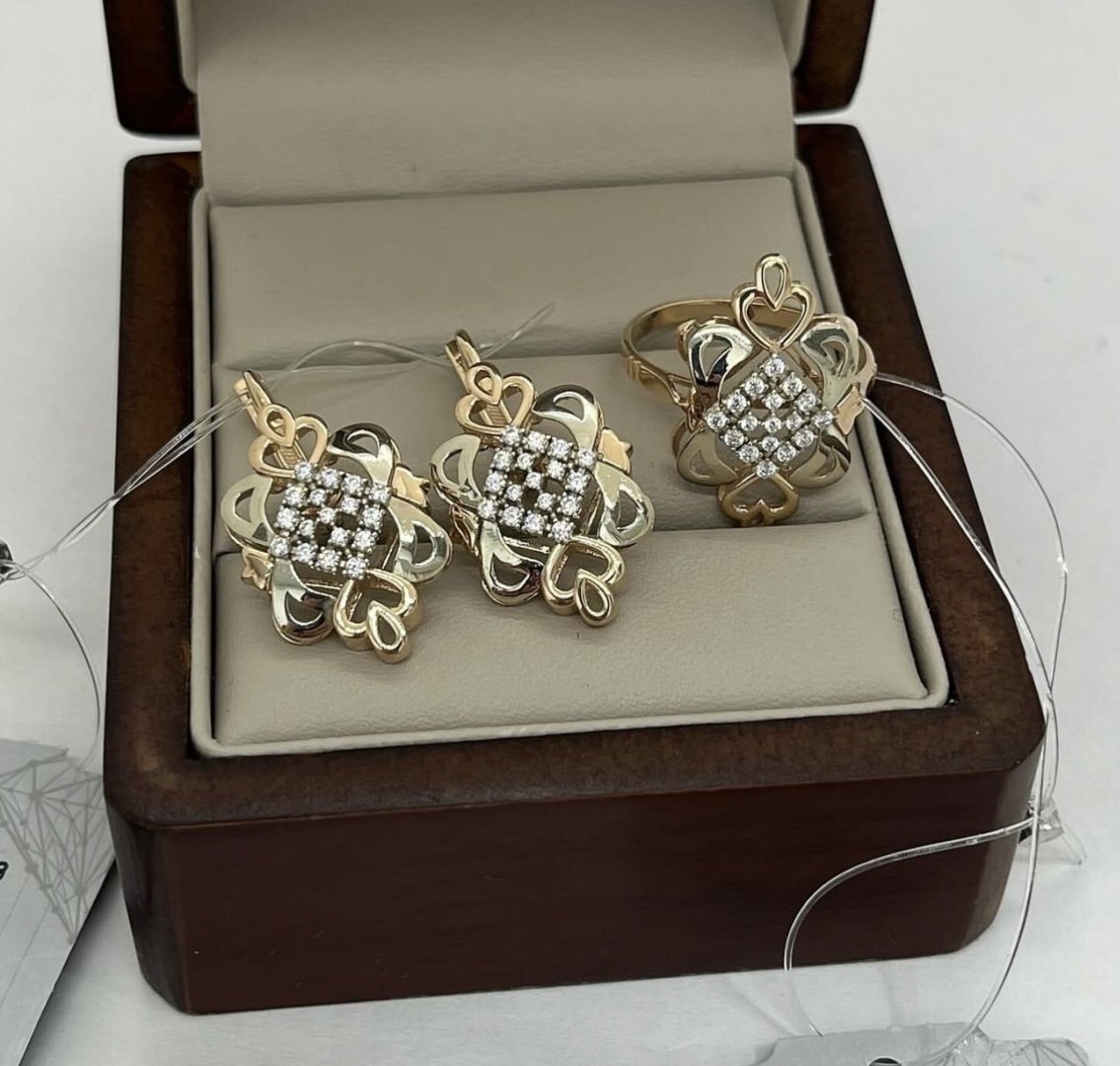 Ali Gold 1003 вес 9 г золото, фианит купить,NaN